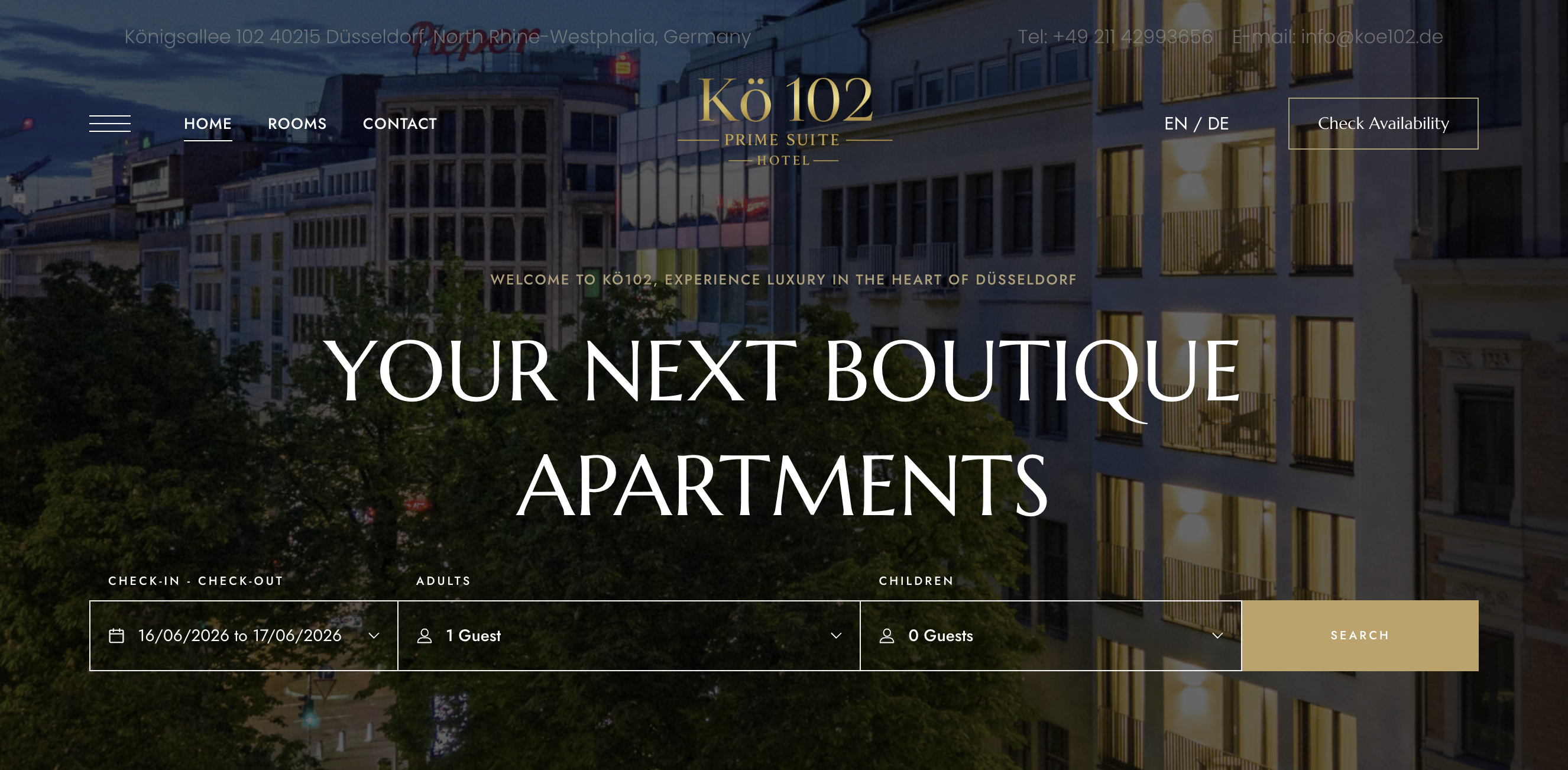 KO102.de – Luxury Hospitality Website Developed by Hopp Solutions